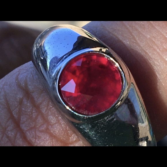 Natural Ruby Gold Gypsy Band Ring 18k 14k 10k - Picture 4 of 8